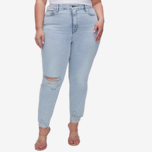 High-Rise Good American Slim Straight Jeans